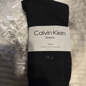 Calvin Klein Men's Stretch Black Crew Socks. 4 Pair